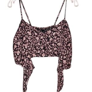 Floral Black and Pink Women's Top